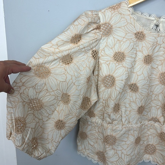 Express Embroidered Eyelet Open Back Top Sz XL - Picture 6 of 15